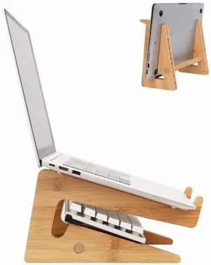 MOYUART Laptop Stand, Wooden Vertical Laptop Stand for Desk, Bamboo Laptop Stand Compatible with MacBook Air Pro/Dell XPS/Surface pro/HP/Pixelbook/Lenovo, More Laptops 11-15inch MOYUART Laptop Stand, Wooden Vertical Laptop Stand for Desk, Bamboo Laptop Stand Compatible with MacBook Air Pro/Dell XPS/Surface pro/HP/Pixelbook/Lenovo, More Laptops 11-15inch