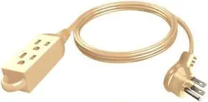 Stanley 31125 CordMax9 Appliance, Grounded 9ft 3-Outlet Low Profile Indoor Extension Cord, Beige