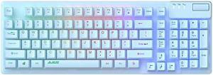 FIRSTBLOOD ONLY GAME. AF981 Wired 99Keys Computer Keyboard, Quite Brown Mechanical Feeling Membrane Gaming Keyboard, Colorful Backlit, Volume Scroll Wheel for PC Laptop, Blue