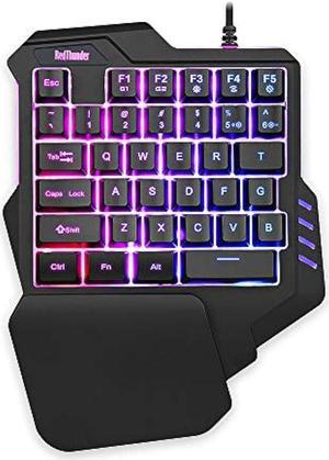 RedThunder One Handed Gaming Keyboard RGB Backlit 35 Keys Portable Mini Gaming Keypad Ergonomic Game Controller for PC Gamer