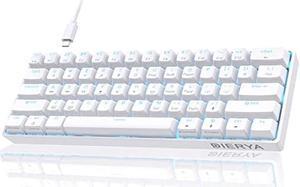 DIERYA 60% Mechanical Keyboard, DK61se Wired Gaming Keyboard with Brown Switches, LED Backlit Ultra-Compact 61 Keys Mini Office Keyboard for Windows Laptop PC Gamer TypistWhite