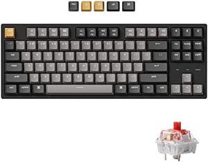 Keychron C1 Pro Custom Wired Mechanical Keyboard TKL Layout RGB QMKVIA Programmable Macro with Hotswappable K Pro Red Switch OEM Profile DoubleShot PBT Keycaps Compatible for Mac Windows Linux