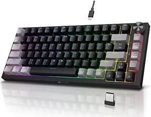 KOORUI Gaming Keyboards, 82 Keys Mechanical Keyboard 26 RGB Backlit Compatible Bluetooth/2.4Ghz/USB Rechargeable 4000mAh Battery with Blue Switch Gamer Keyboards for Windows MacOS Linux