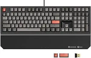 HEXGEARS X5 Wireless Mechanical Keyboard with Kailh Box Blue Switch, Dark Knight Computer Keyboard for Gaming, Typing, Ergonomic 108-key Typewriter Keyboard with Wrist Rest