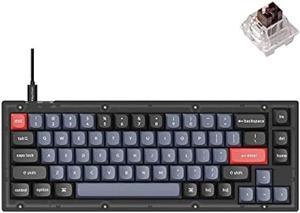 Keychron V2 Wired Custom Mechanical Keyboard 65 Layout QMKVIA Programmable Macro with Hotswappable Keychron K Pro Brown Switch Compatible with Mac Windows Linux Frosted Black  Translucent