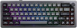 EPOMAKER EK68 65% Gasket NKRO Hot Swappable 2.4Ghz/Bluetooth 5.0/USB-C Wired Mechanical Gaming Keyboard with Knob, South-Facing LED, 3000mAh Battery, RGB Backlight for Win/Mac (Gateron Pro Yellow)