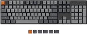 Keychron K10 Wireless Mechanical Gaming Keyboard HotSwappable 104 Keys Full Size Gateron G Pro Brown Switch White LED Backlight USBC Wired Bluetooth Professional Office Keyboard for MacWindows