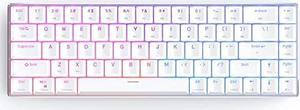 CIY X79 Wired/Wireless Bluetooth Mechanical Gaming Keyboard, RGB Backlit Ultra-Compact 65% Layout 68 Keys Gaming Keyboard, Hot Swappable Keyboard,CNC Aluminum Alloy Panel (EVO Red Switch) White