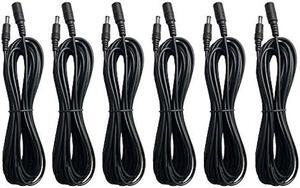 DC 12V Power Adapter Extension Cord Cable 6ft 2.1mm × 5.5mm Male to Female Plug for CCTV Security Surveillance IP Cameras, LED Lights Strip, Baby Monitor, DVR, NVR, Router (6 Pack)