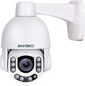 SV3C POE PTZ Security Camera Outdoor POE IP Dome Camera 5MP 5X Optical Zoom with 10 IR LED HD Night Vision, All Metal Shell, Motion Detection, 2-Way Audio, RTSP, FTP, SD Card Record, Onvif Conformant