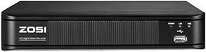 ZOSI H.265+ 5MP Lite 1080p CCTV DVR Recorder 8 Channel, Hybrid Capability 4-in-1(Analog/AHD/TVI/CVI) Surveillance DVR for Security Camera, Remote Access, Motion Detection, Alert Push(No Hard Drive)