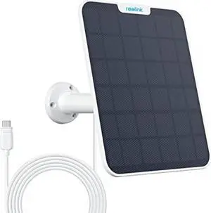 REOLINK 6W Solar Panel White, Non-Stop Solar Power Supply for All Wireless Battery Camera Outdoor, Trackmix, Argus Eco/2E/PT/3 Pro, Go PT Plus, Duo 2, Waterproof, Adjustable Mount, 4 Meters Cable