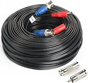 SHD 200Feet BNC Vedio Power Cable Pre-Made Al-in-One Camera Video BNC Cable Wire Cord for Surveillance CCTV Security System with Connectors(BNC Female and BNC to RCA)