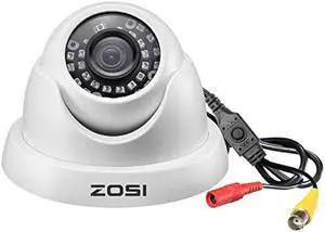 ZOSI 1080P FULL HD 4-in-1 TVI/CVI/AHD/CVBS Security Camera 1920TVL Outdoor Indoor Day Night Surveillance CCTV Dome Camera for HD-TVI, AHD, CVI, and CVBS/960H Analog DVR System(White)
