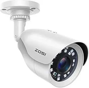 ZOSI 2MP 1080p HD Security Camera Outdoor Indoor 1920TVL (Hybrid 4-in-1 HD-CVI/TVI/AHD/960H Analog CVBS),24PCS LEDs,80ft Night Vision, 90°View Angle, Weatherproof Surveillance CCTV Bullet Camera