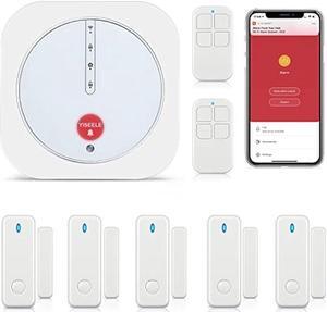 YISEELE Home Security System, Door Alarm System with WiFi, Alarm Security with Phone APP Alert, 9-Piece Kit: Alarm Siren, Door Window Sensor, Remote, Work with Alexa and Google for House, Apartment
