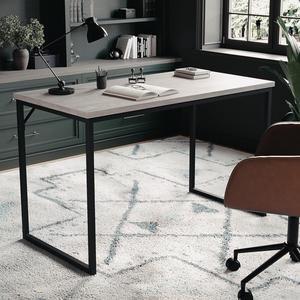 Martha Stewart Noah Home Office Parsons Desk in Gray Wood Grain with Oil Rubbed Bronze Metal Frame
