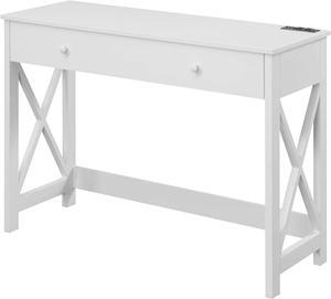 Convenience Concepts Oxford Desk with Charging Station, 42", White