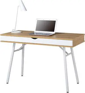 Techni Mobili Modern Multi Computer Desk with Storage, 30" x 21.7" x 45.3", Pine