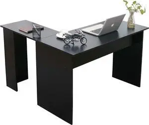 ivinta Small Corner Computer Desk Modern L Shaped Desk Simplest Gaming Desk Writing Desk Workstation for Home Office Small Space, Dark Brown, 44x58 inch