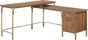Sauder Coral Cape L-Desk, L: 60.55" x W: 59.09" x H: 30.08", Sindoori Mango Finish