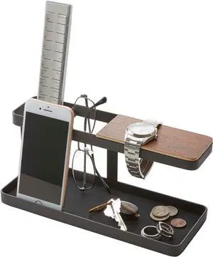 YAMAZAKI home 2300 Desk Bar-Wood & Steel Organizer, One Size, Black