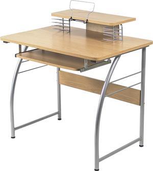 Lorell Upper Shelf Laminate Computer Desk, Metallic