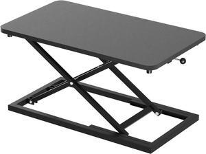 Decoholic Black Small Single 24 inch Scissors Lift Keyboard and Mouse Riser ,Height Adjustable Standing Desk Converter,for Ergonomic Sit Stand Workstations (23.6inch)