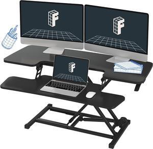 FLEXISPOT Sit to Stand up Desk Riser 42in Standing Desk Converter Height Adjustable Computer Workstation with Large Keyboard Tray Black