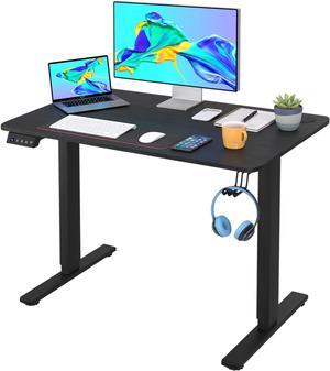 PayLessHere 40/48/55 Adjustable Height Standing Desk Computer Desk with Large Space and Headphone Holder Office Desk with Electric Lifting and Memory Function (40 inch, Black)