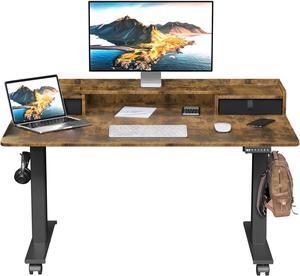 ExaDesk 48×30 Inch Electric Standing Desk with 2 Drawers, Adjustable Height Widened Stand Up Desk with Storage Shelf, Sit to Stand Ergonomic Workstation for Home Office