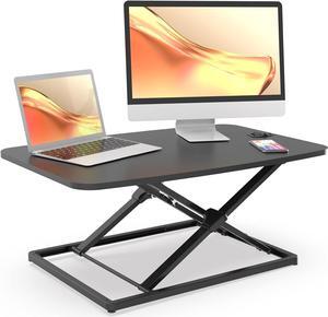 JOY worker Standing Desk Converter, 31 Inch Compact Height Adjustable Stand up Desk Riser, Ultra Low Profile Sit to Stand Desk for Laptop Riser Workstation, Black