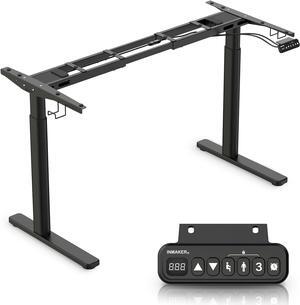 INMAKER Standing Desk Frame, Adjustable Desk Legs Height of 25" to 42", Dual Motors Sit Stand Desk Frame, Electric Desk Base for Desktop 43.3" to 70.8", Matte Black (Frame only)