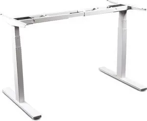 VWINDESK VJ201-S3 Electric Height Adjustable Sitting Standing Desk Frame Only/Sit Stand - Dual Motors 3 Segment Motorized Desk Base Only,White