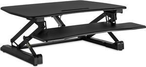 Mount-It! Electric Standing Desk Converter | Motorized Sit Stand Desk with Built in USB Port | Ergonomic Height Adjustable Workstation | Black (MI-7927E)