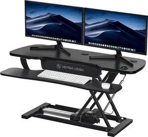 VERSADESK 36 Inch Standing Desk Converter, PowerPro Electric Height Adjustable Desk Riser for Standing or Sitting, with Keyboard Tray, Built-in USB Charging Port, Holds 80 lbs, Black