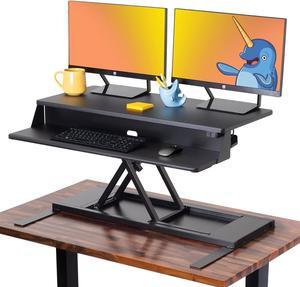Stand Steady Flexpro Power 36 Inch Electric Standing Desk - Electric Height Adjustable Stand up Desk by Award Winning Holds 2 Monitors (Black) (36")