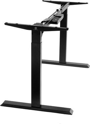 TechOrbits Electric Standing Desk Frame - Two Leg Motorized Stand Up Desk Base - Sit Stand Desk with Memory Settings and Telescopic Height Adjustment (Black)