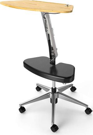 RoomyRoc Mobile Laptop Desk/Cart/Stand with Adjustable Tabletop and Footrest Computer Table (Black)