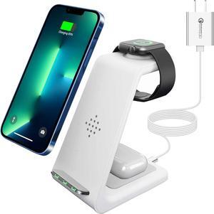 Wireless Charger, 3 in 1 Wireless Fast Qi Charger Stand for iPhone 13/13 Pro/13 Pro Max/12/12pro Max/11/X/8,Apple Watch Series,Wireless Earbuds 2/Pro