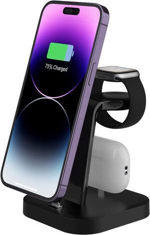 Charger Stand for Apple Multiple Devices, Fanisic Wireless Charger for Apple iWatch 9/8/SE/7/6/5/4/3/2, Fast 3 in 1 Charging Dock/Station for iPhone 14/13/12/11/X/8/7/6/5Series AirPods Pro 2/Pro/3/2/1