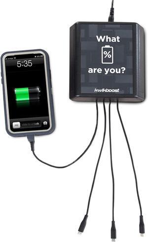 Mini Charging Hub Table Top Station. Charges 4 Phones at Full Speed. Affordable Option for Dorm Rooms, Patient Rooms, Library Tables, Waiting Rooms & More (Basic)