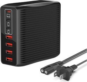 USB C Charger, 150W 7 Ports USB C Charging Station, PD 65W+QC 18W Multiport Charger Type C Laptop Power Adapter for All MacBook Laptops iPad iPhone  Android Phones