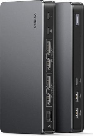 UGREEN Revodok Pro 209 USB C Docking Station, DisplayLink 9-in-1 Dual 4K@60hz Monitor Dock for MacBook & Windows with 2 DP & 2 HDMI, 10 Gbps USB C & USB-A Data Ports, 100W PD, Gigabit Ethernet