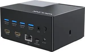 USB 3.0 or USB-C Docking Station Dual Monitor, WAVLINK Laptop Universal Docking Station Dual 2K HDMI with PD 100W, Ethernet, 4X USB3.0, Audio, for MacOS and Windows