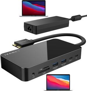 iVANKY FusionDock 1 MacBook Pro Docking Station with 150W Power Adapter, 12-in-2 Dual 4K@60Hz Monitor Dock for MacBook M1/M2/M3 Pro/Max Display Dock 2HDMI 2.0, 96W PD, 6 USB, Ethernet SD/TF Audio