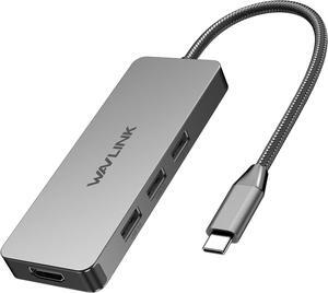 WAVLINK USB C Docking Station, USB C to HDMI Adapter, 4K HDMI, 100W PD, 3 USB3.1, SD/TF Card Reader, USB C Hub Dongle for MacBook Pro/Air, iPad Pro, Surface, XPS, Thunderbolt 3/4 Laptops, Space Grey