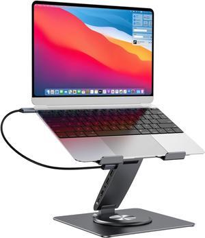 Laptop Docking Station for MacBook Pro/Air//HP/Surface HC 11-in-1 USB C Hub 360°Rotatable Laptop Stand with USB Hub 4K HDMI USB 3.0 PD100W 3.5mm Audio Jack RJ 45 TF/SD Reader Universal Laptop Dock