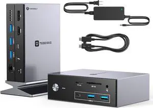 TobenONE Thunderbolt 4 Dock with Power Adapter, Thunderbolt Certified, Dual/Triple 4K@60Hz Monitor Docking Station for Windows and Mac (40Gbps, HDMI, DP, 6xUSB Ports, SD/TF 4.0, Magnetic Base)