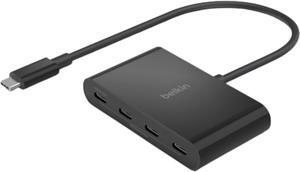 Connect USB-C? to 4-Port USB-C Hub Multiport Adapter Dongle with 4 USB-C 3.2 Gen2 Ports & 100W PD with Max 10Gbps High Speed Data Transfer for MacBook iPad Chromebook PC and More